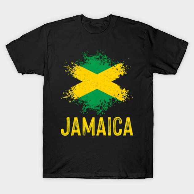 Jamaica Watercolors Sport Jamaican Flag T-Shirt by 3Dcami